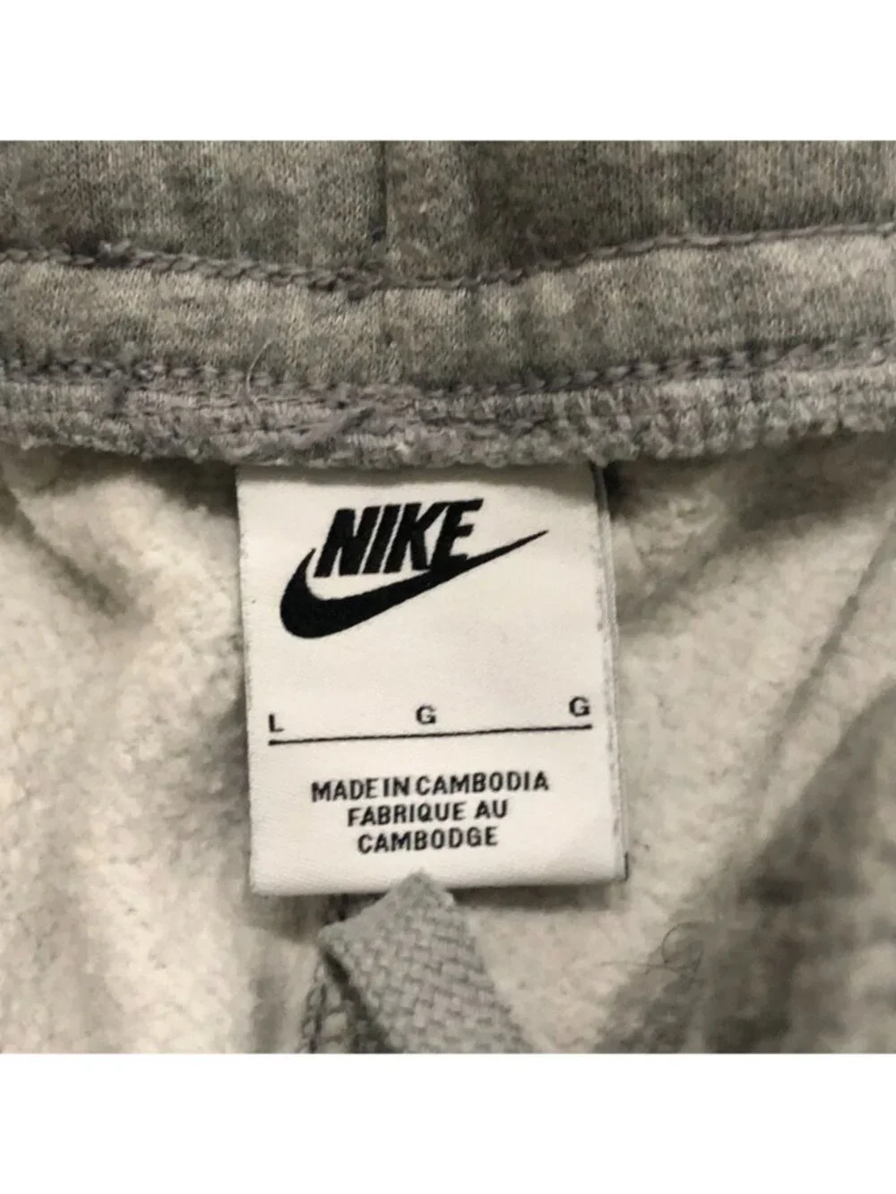 Nike Club Fleece Joggers Mens Large Gray Sweatpants White Embroidered Swoosh